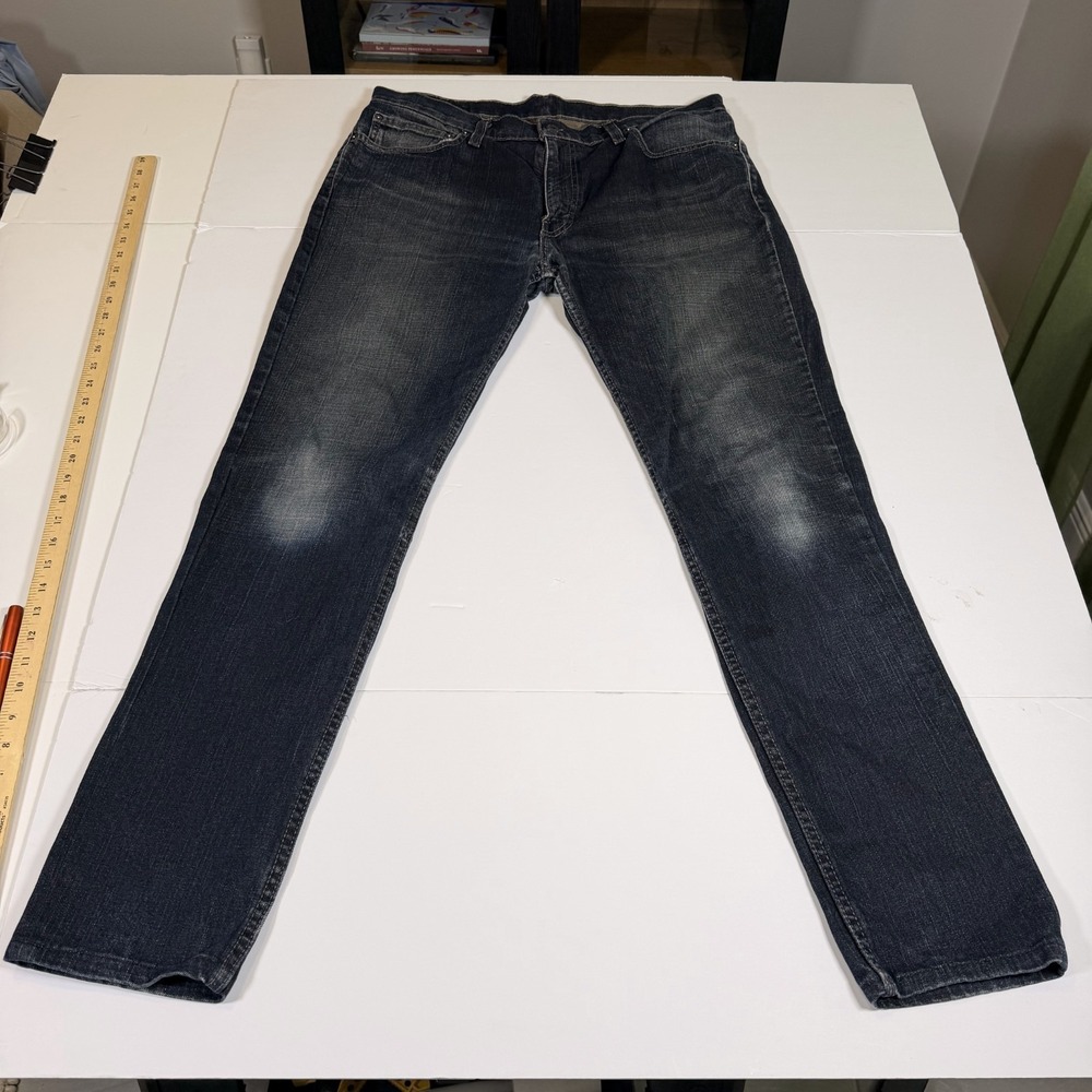 Levi's 511 Jeans Mens 36x36 Blue Denim Whiskered Red Tab Low Waist Y2K Americana
